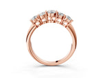 Rose gold Five-Stone Round Brilliant Diamond Prong Set White Gold Band_3