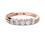 Rose gold Five-Stone Round Diamond Channel Set Band with Shared Prong Setting