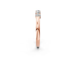 Rose gold Five-Stone Round Diamond Channel Set Band with Shared Prong Setting_2