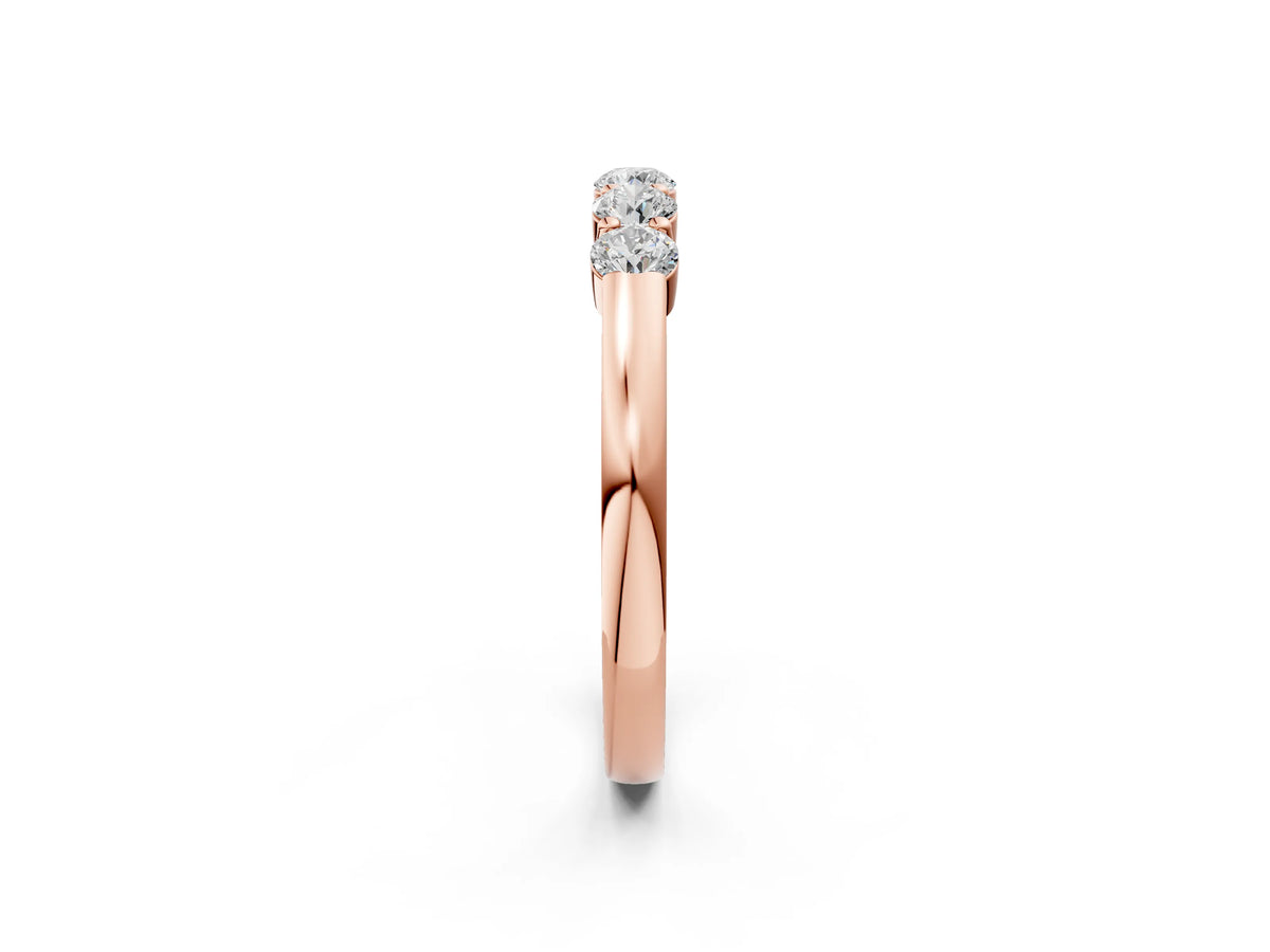 Rose gold Five-Stone Round Diamond Channel Set Band with Shared Prong Setting_2