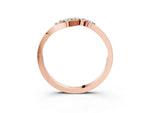 Rose gold Five-Stone Round Diamond Crossover Band with Prong Setting_3