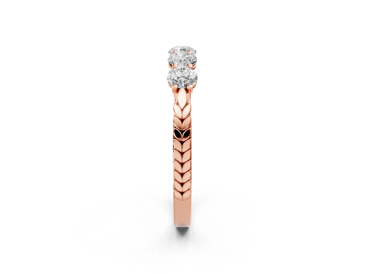 Rose gold Five-Stone Round Diamond Prong-Set Band_2