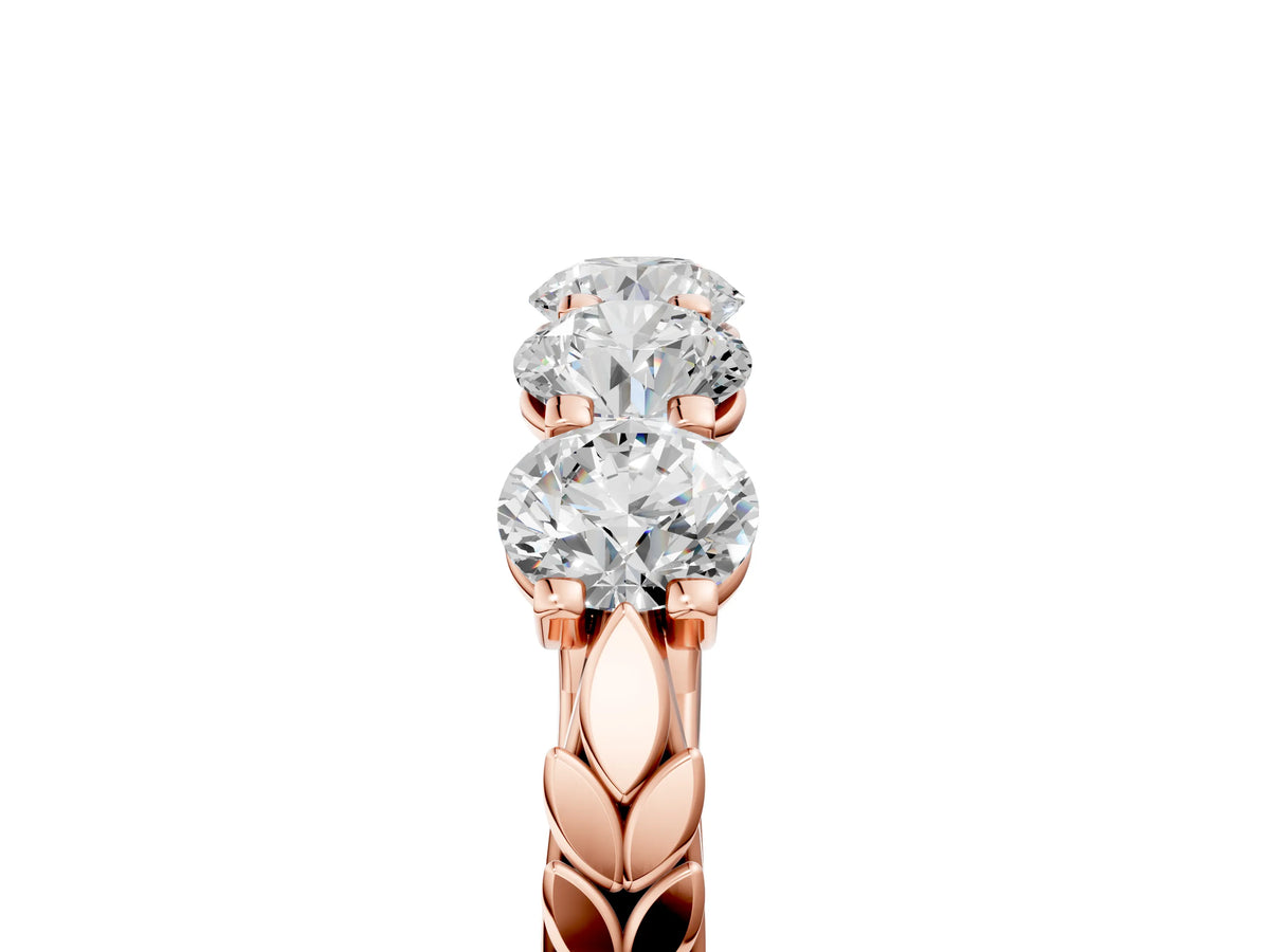 Rose gold Five-Stone Round Diamond Prong-Set Band_5