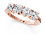 Rose gold Four-Stone Round Cut Diamond Prong-Set White Gold Band_1