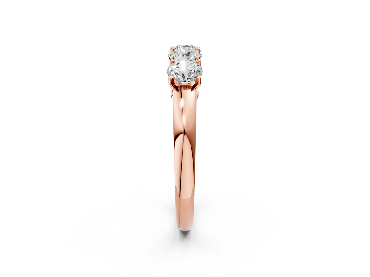 Rose gold Four-Stone Round Cut Diamond Prong-Set White Gold Band_2