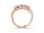 Rose gold Four-Stone Round Cut Diamond Prong-Set White Gold Band_3