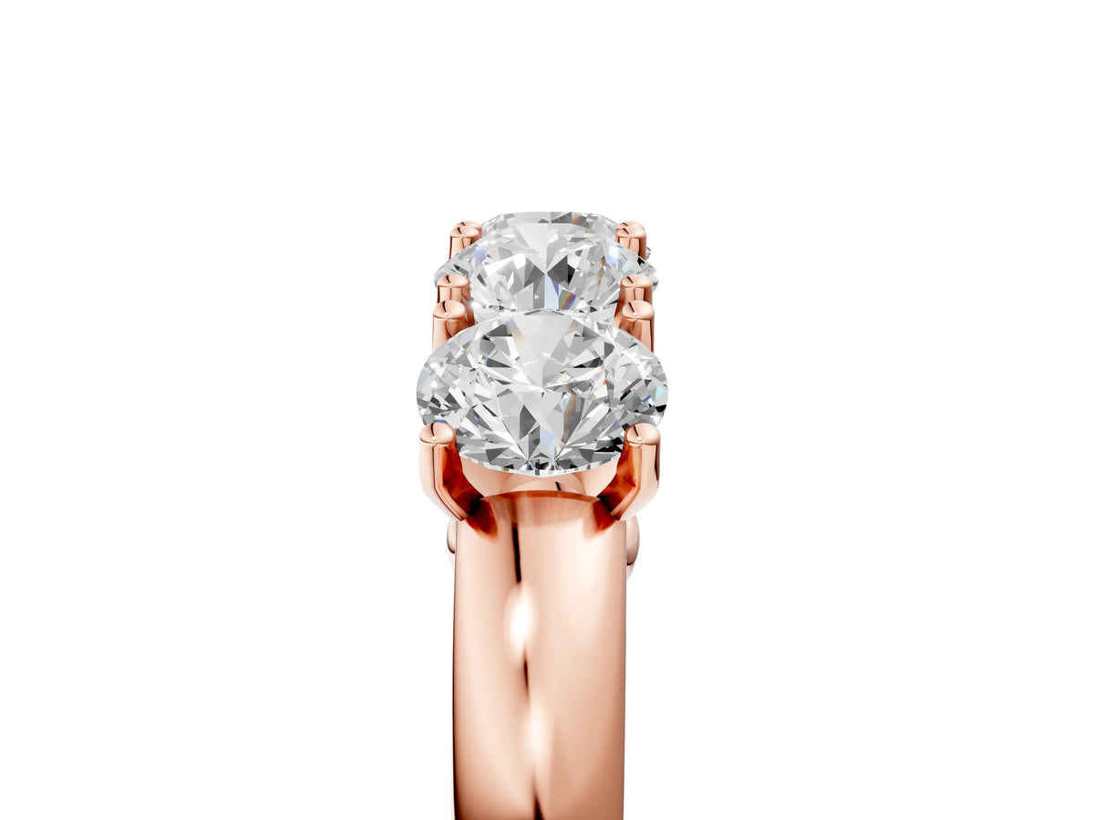 Rose gold Four-Stone Round Cut Diamond Prong-Set White Gold Band_5