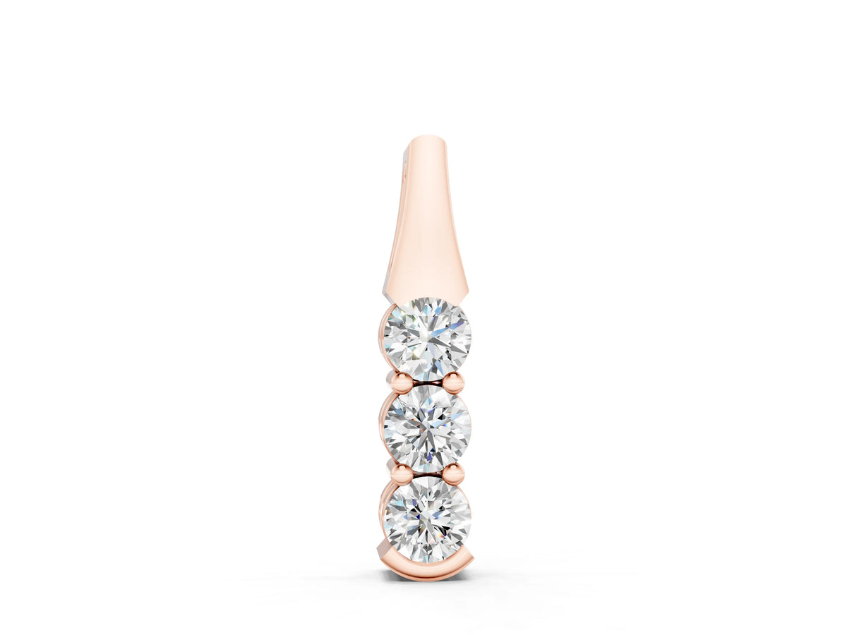 Rose gold Four-Stone Round Diamond Channel-Set Pendant