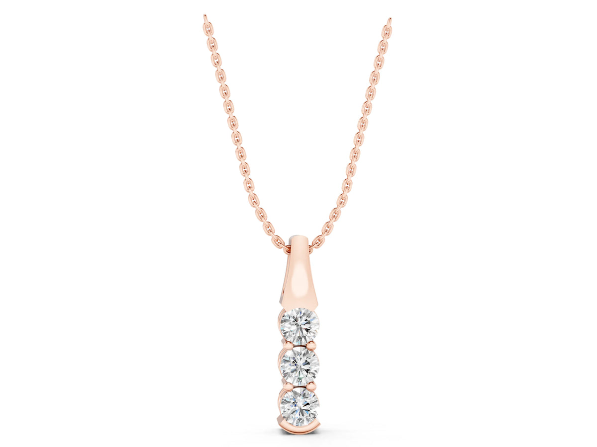 Rose gold Four-Stone Round Diamond Channel-Set Pendant_1