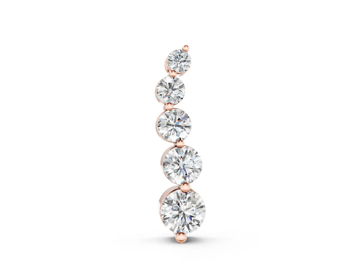 Rose gold Graduated Round Diamond Prong Set Pendant