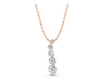Rose gold Graduated Round Diamond Prong Set Pendant_1