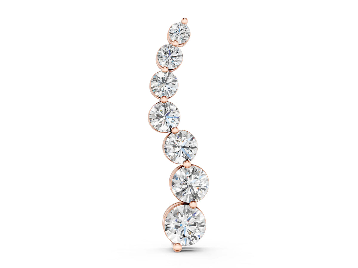Rose gold Graduated Round Prong-Set Diamond Pendant