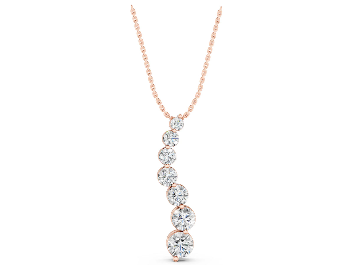 Rose gold Graduated Round Prong-Set Diamond Pendant_1
