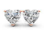 Rose gold Heart Cut Diamond Stud Earrings