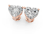 Rose gold Heart Cut Diamond Stud Earrings_1