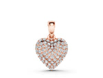 Rose gold Heart Diamond Pendant with Pavé Setting
