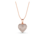 Rose gold Heart Diamond Pendant with Pavé Setting_1