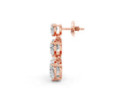 Rose gold Heart Diamond Triple Drop Earrings_1