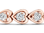 Rose gold Heart Link Diamond Tennis Bracelet with Round Cut Stones and Bezel Setting_1
