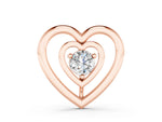 Rose gold Heart Prong Round Diamond Pendant