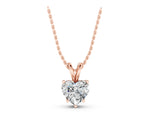 Rose gold Heart-Shaped Diamond Solitaire Pendant with Four-Prong Setting_1