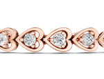 Rose gold Heart-Shaped Diamond Tennis Bracelet with Channel Setting and Four-Prong Setting_1