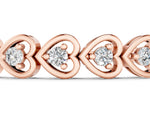 Rose gold Heart-Shaped Diamond Tennis Bracelet with Channel Setting and Prong Set Stones_1