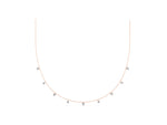 Rose gold Heart and Round Diamond Station Necklace_1