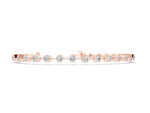 Rose gold Hexagon Bezel Round Diamond Tennis Bracelet