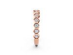 Rose gold Hexagon Pave Diamond Eternity Band with Bezel Setting_2