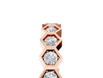 Rose gold Hexagon Pave Diamond Eternity Band with Bezel Setting_5