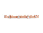 Rose gold Hexagonal Diamond Tennis Bracelet with Bezel Setting and Rope Band
