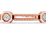 Rose gold Hexagonal Diamond Tennis Bracelet with Bezel Setting and Rope Band_1