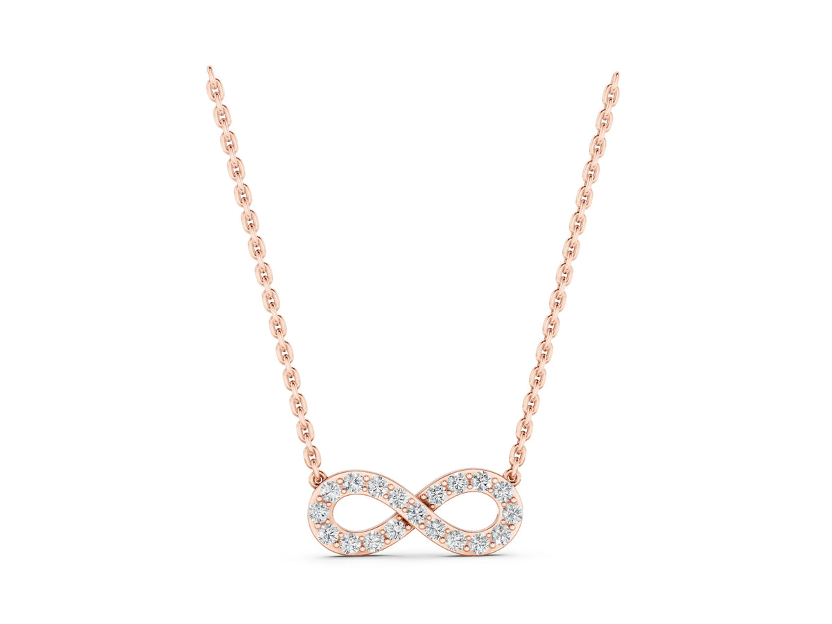 Rose gold Infinity Pendant with Round Cut Diamonds in Pavé Setting_1