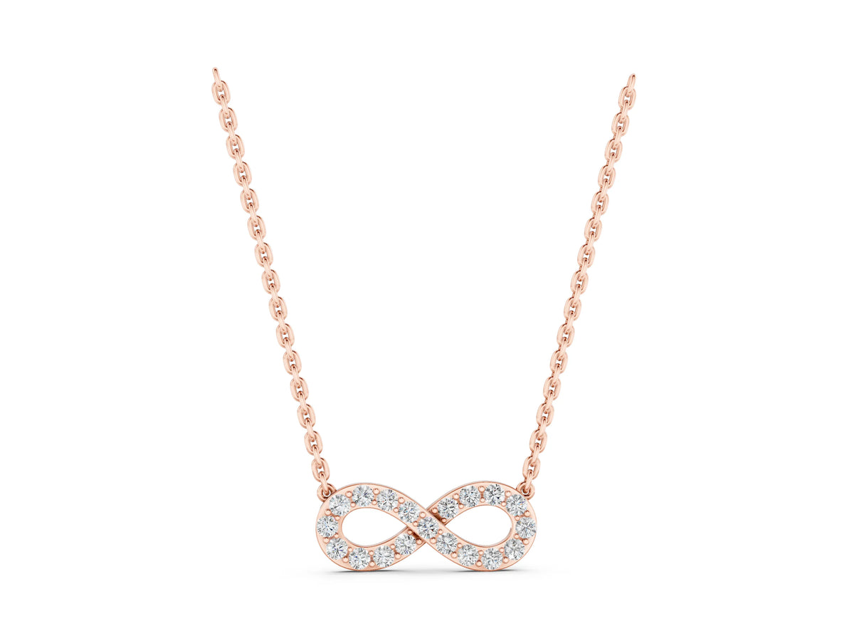 Rose gold Infinity Pendant with Round Diamond Pavé Setting_1