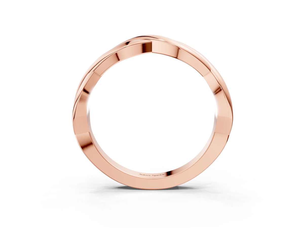Rose gold Infinity Twisted Plain Band_3