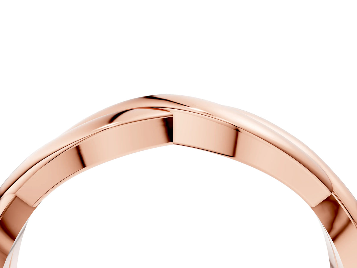 Rose gold Infinity Twisted Plain Band_4