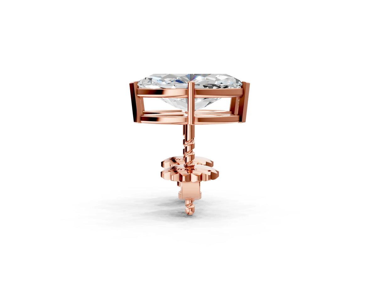 Rose gold Marquise Cut Diamond Stud Earrings_2