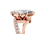 Rose gold Marquise Cut Solitaire Twist Band with Pave Set Diamonds and Four-Prong Setting_5