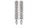 Rose gold Marquise Diamond Double Row Dangle Earrings