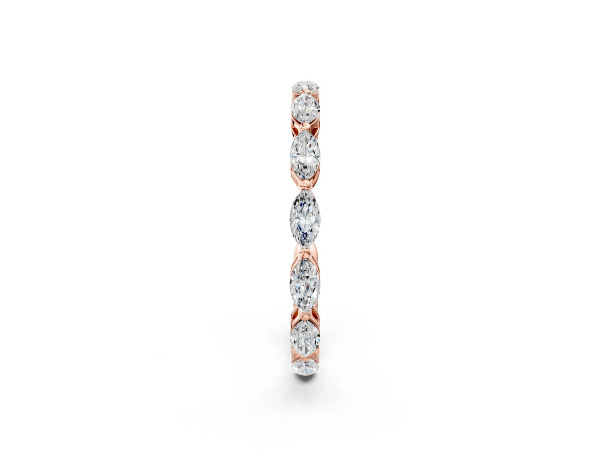 Rose gold Marquise Diamond Eternity Band with U-Prong Setting_2