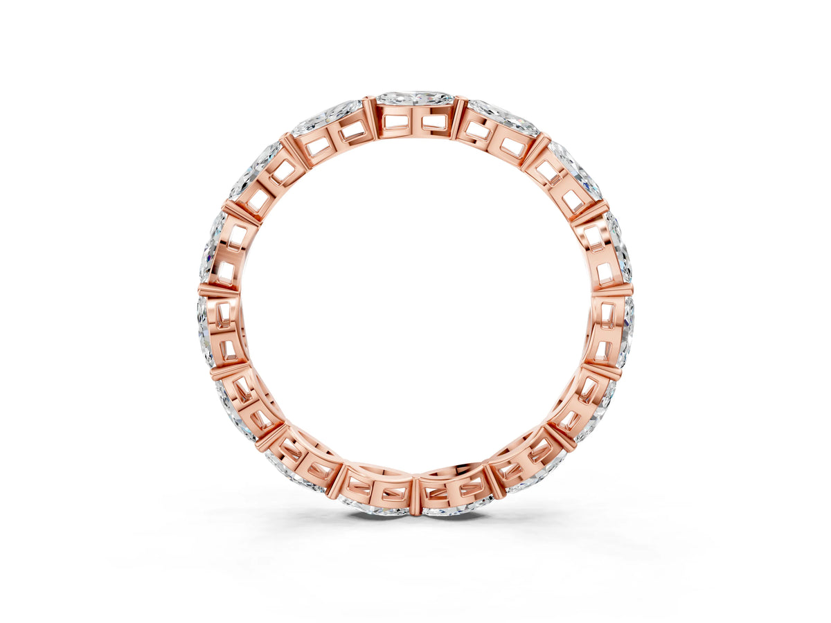 Rose gold Marquise Diamond Eternity Band with U-Prong Setting_3