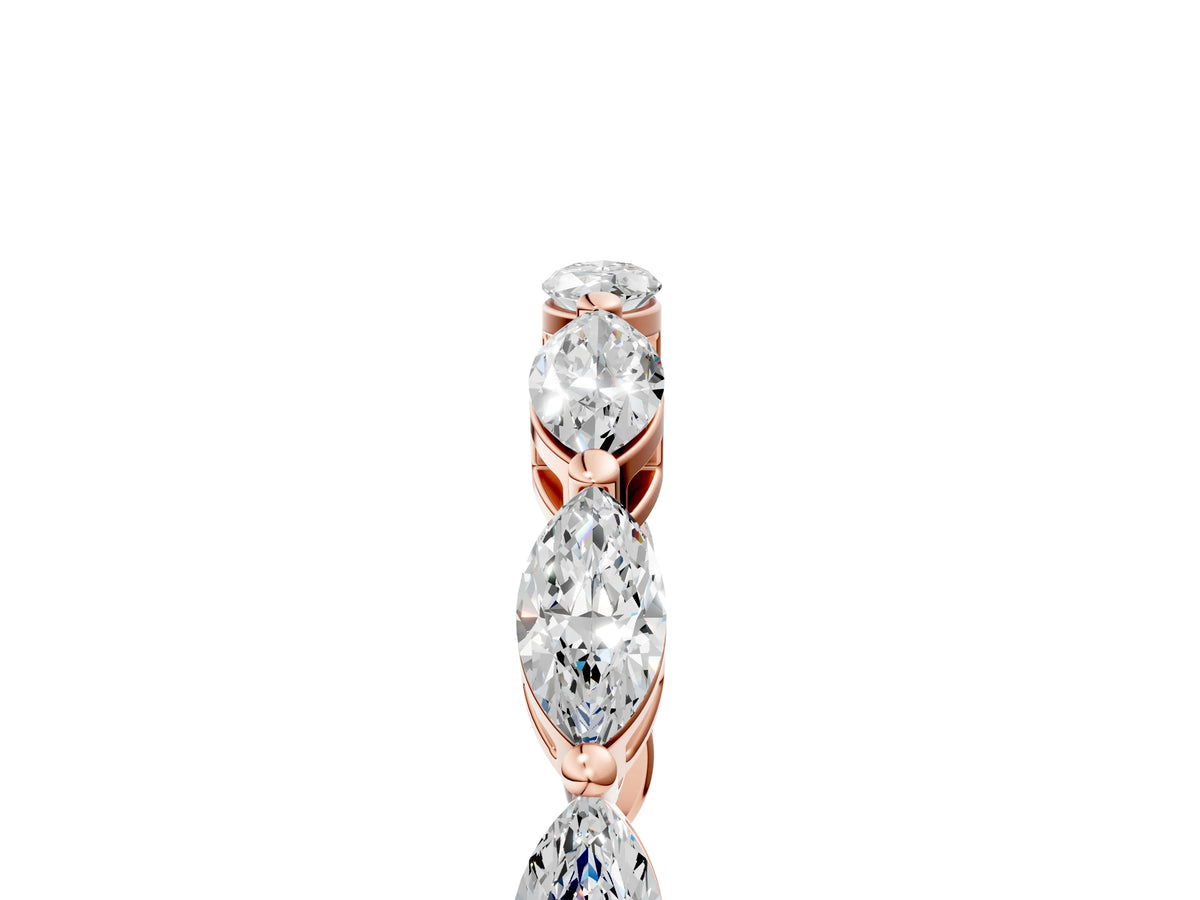 Rose gold Marquise Diamond Eternity Band with U-Prong Setting_5