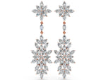 Rose gold Marquise Diamond Floral Dangle Earrings