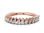 Rose gold Marquise Diamond Half-Eternity Band with Shared Prong Setting