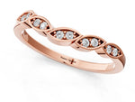 Rose gold Marquise Diamond Leaf Eternity Band with Bezel Setting_1