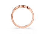 Rose gold Marquise Diamond Leaf Eternity Band with Bezel Setting_3