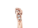 Rose gold Marquise Diamond Leaf Eternity Band with Bezel Setting_5