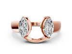 Rose gold Marquise Diamond Open Band Ring with Tension Setting