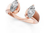 Rose gold Marquise Diamond Open Band Ring with Tension Setting_1